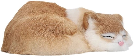 Immagine di gatto realistica con pelo morbido - Decorazione per interni - Mod. - Immagine di gatto addormentato - Aspetto realistico - Pelle morbida e pelosa - Gatto di peluche