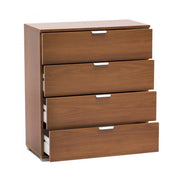 CASSETTIERA IN LEGNO TRUCIOLARE BILAMINATO TINTA NOCE CON 4 CASSETTI 75 X 38 X 85H CM