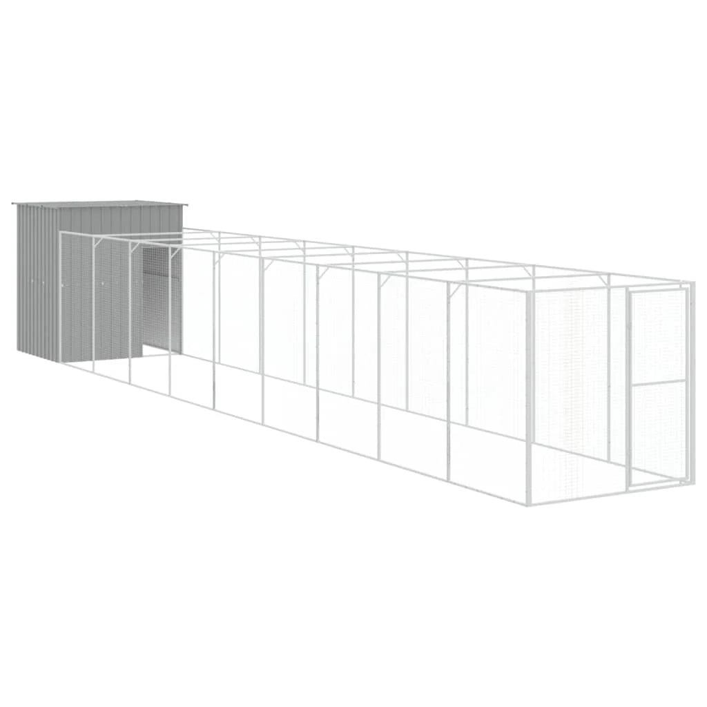 Cuccia per cani con recinto chiaro 165 x 1067 x 181 cm grigio 02_0043495