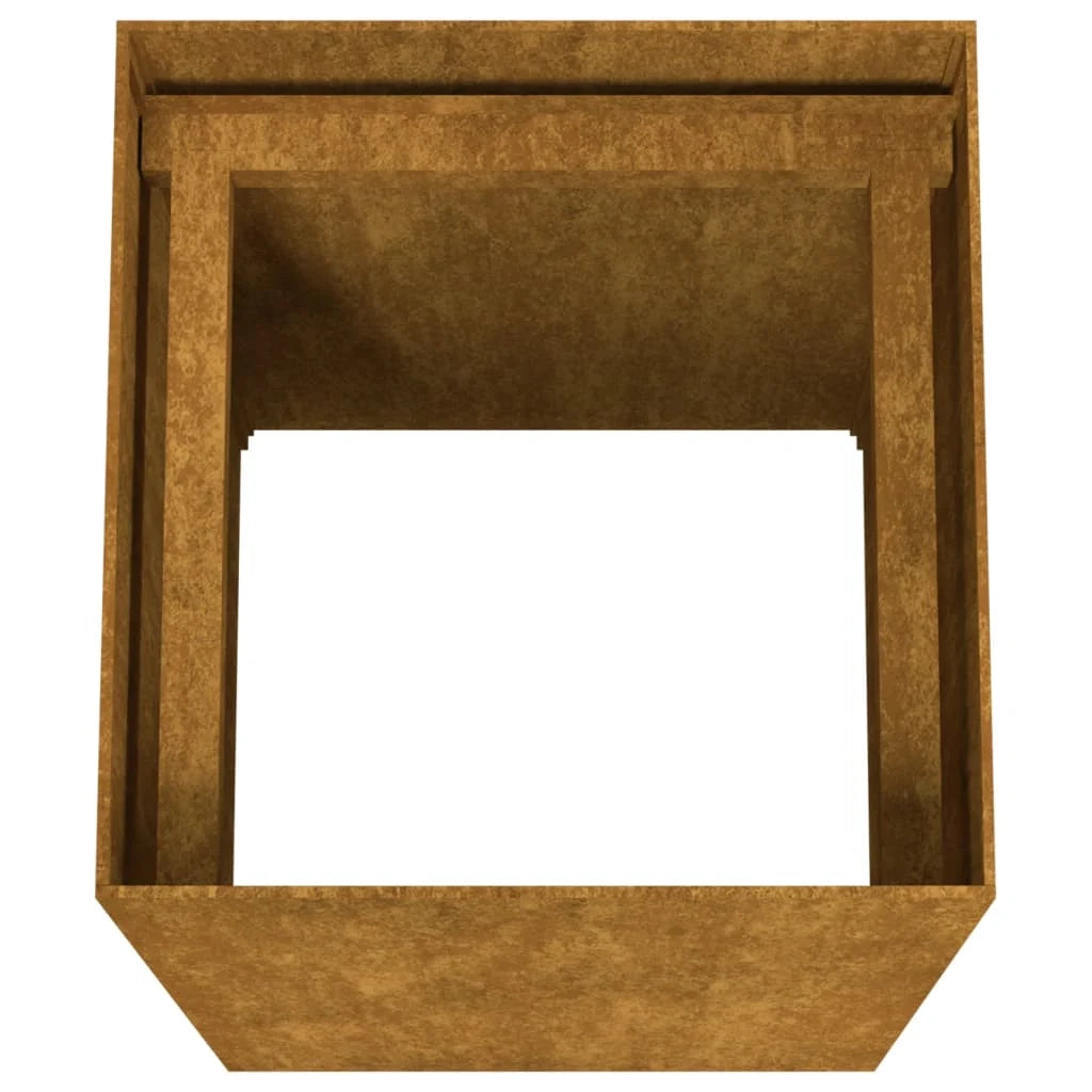 Portavaso per fioriera aiuola rialzata piante fiori terrazzo giardino 40 x 40 x 80 cm acciaio corten marrone 02_0037584