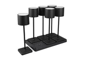Set 6 lampade da tavolo nere LED 1W con base ricarica