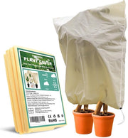 Vorrestoria per Giardino, 180 x 120 cm, Protezione per Piante dal Gelido con Cerniera e Corda di Trasporto, Protezione per Piante in Inverno per Piante in Vaso e Palme all'Aperto, Beige