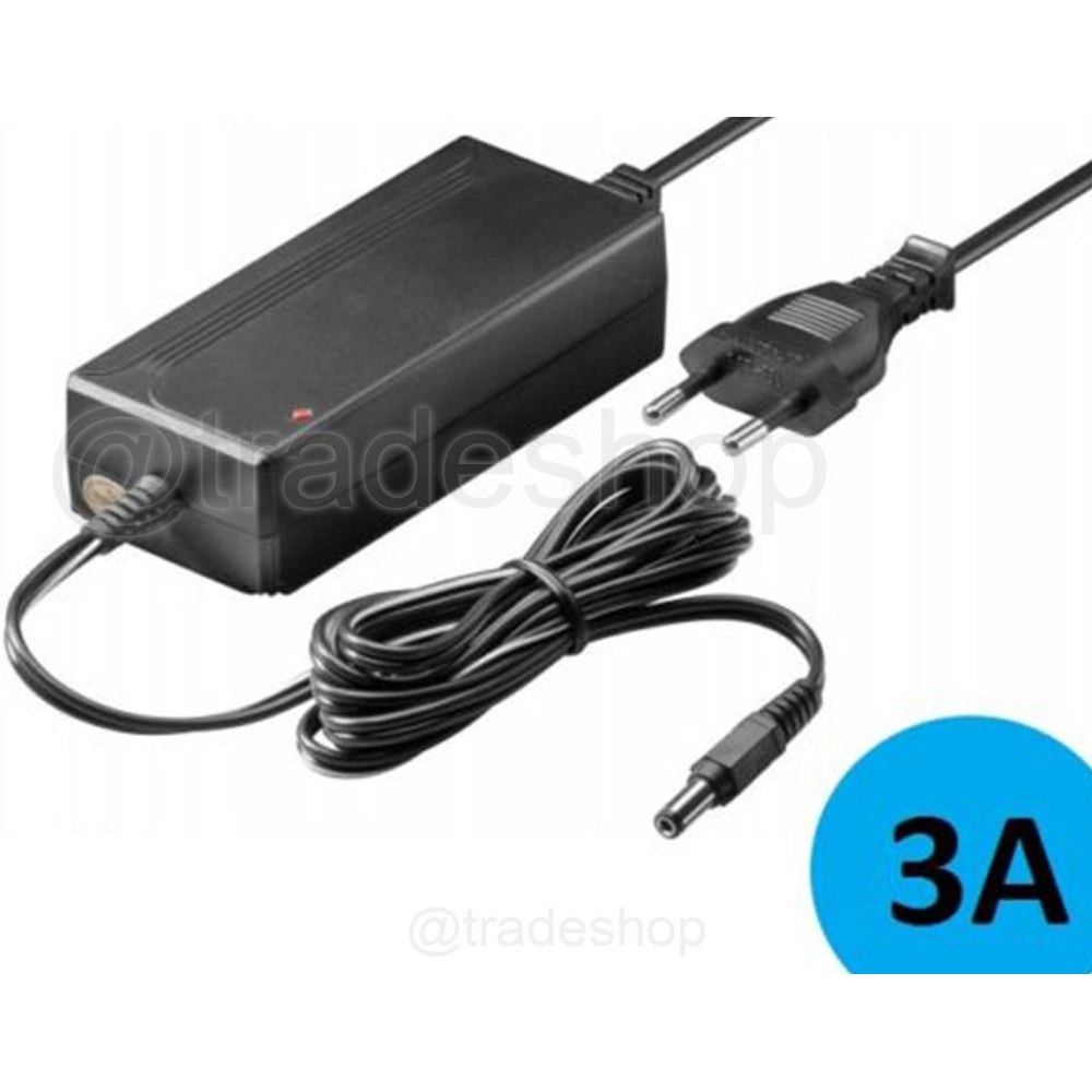Trade Shop - Alimentatore Trasformatore 12v 3a Per Striscia Led Telecamere Dvr Stabilizzato -