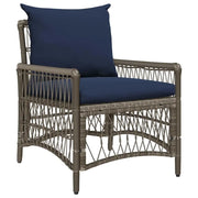 Sedia da Giardino | Sedie da Esterno con cuscino Grigio 73 x 61 x 77 cm polyrattan