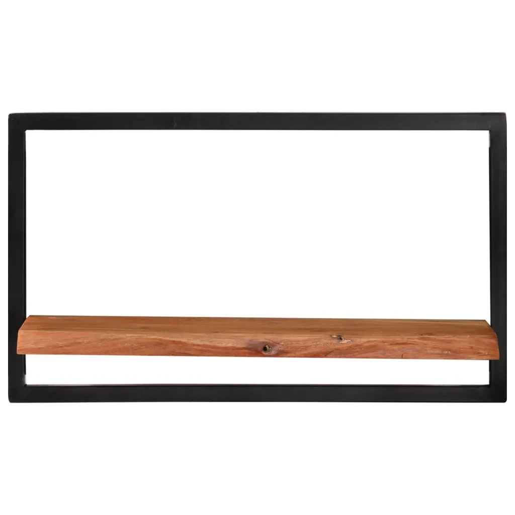 2 pz Mensole Parete | Mensola sospesa 60x25x35 cm Legno Massello Acacia e Acciaio