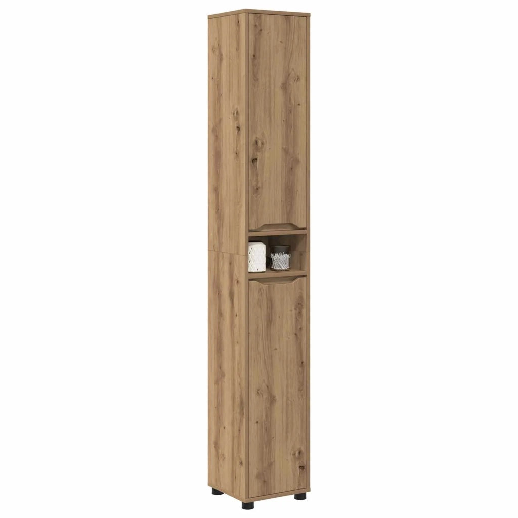 Mobile da Bagno con porta Rovere artigianale 30,5 x 30 x 195 cm 888766