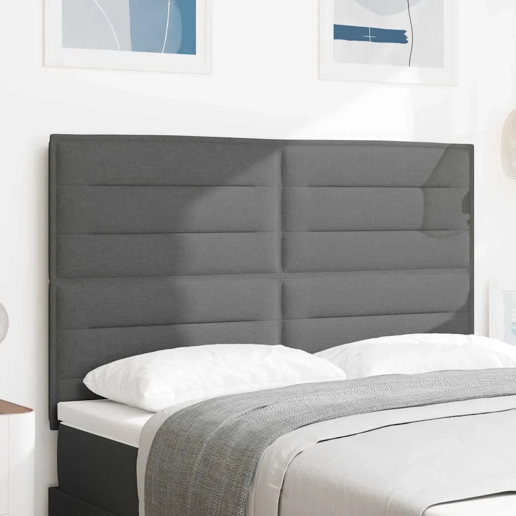 Testiera | Testata LED con strisce LED Grigio scuro 160 cm Tessuto
