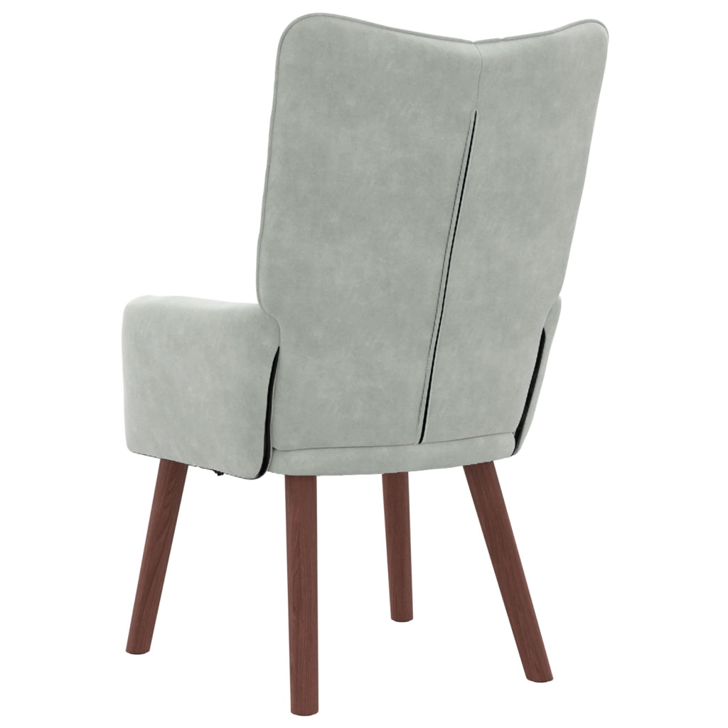 Poltrona Rilassante in Velluto Grigio Chiaro