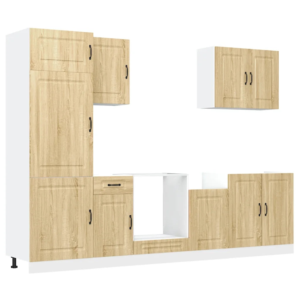 vidaXL Set Mobili da Cucina 7 pz Kalmar Rovere Sonoma in Truciolato