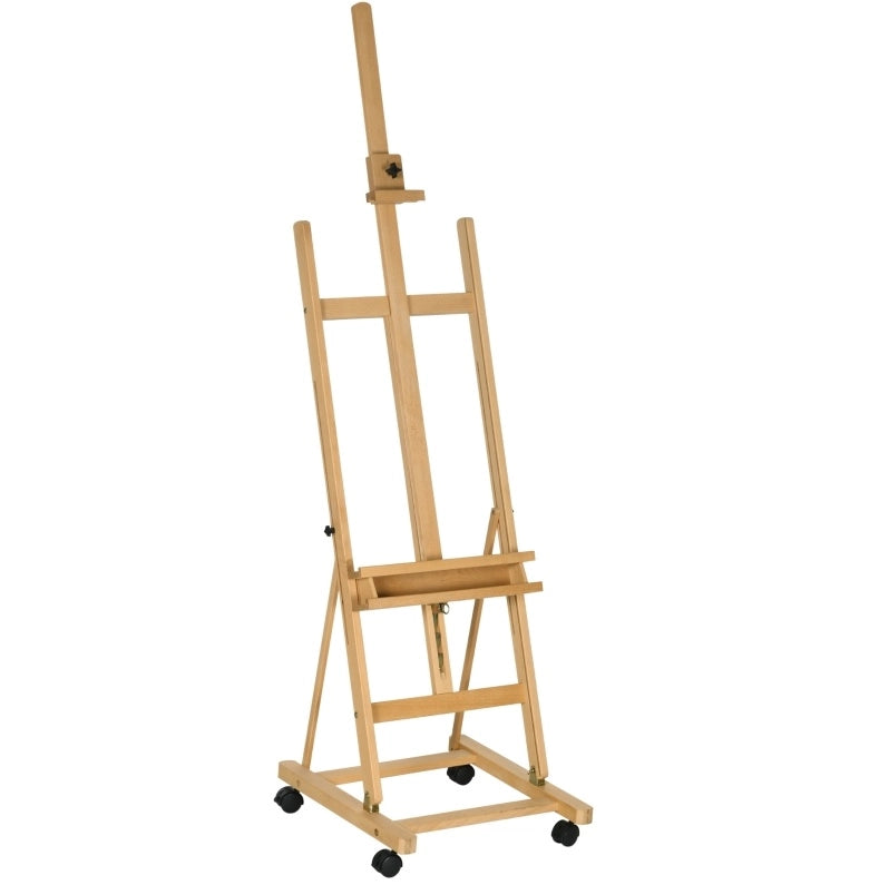 Cavalletto da studio in legno regolabile con ruote