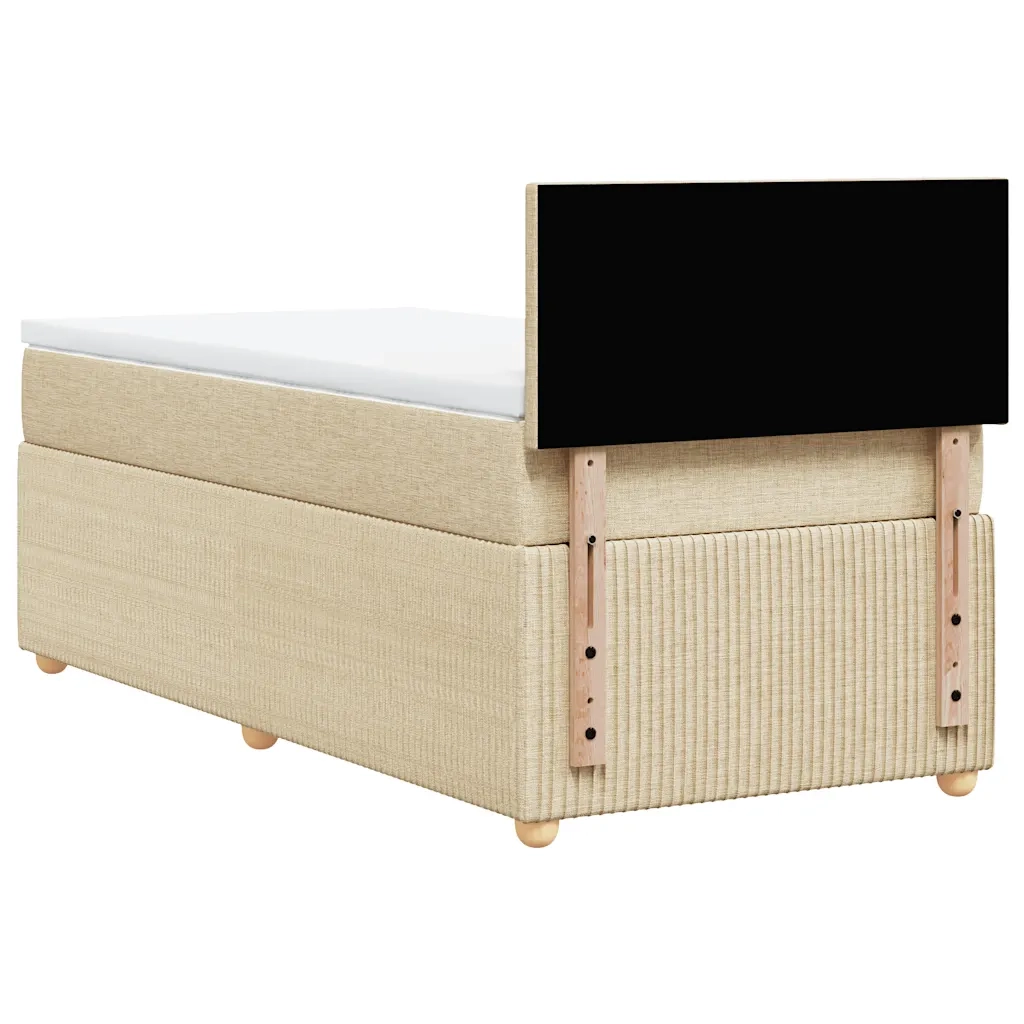 Giroletto a Molle con Materasso Crema 90x190 cm in Tessuto