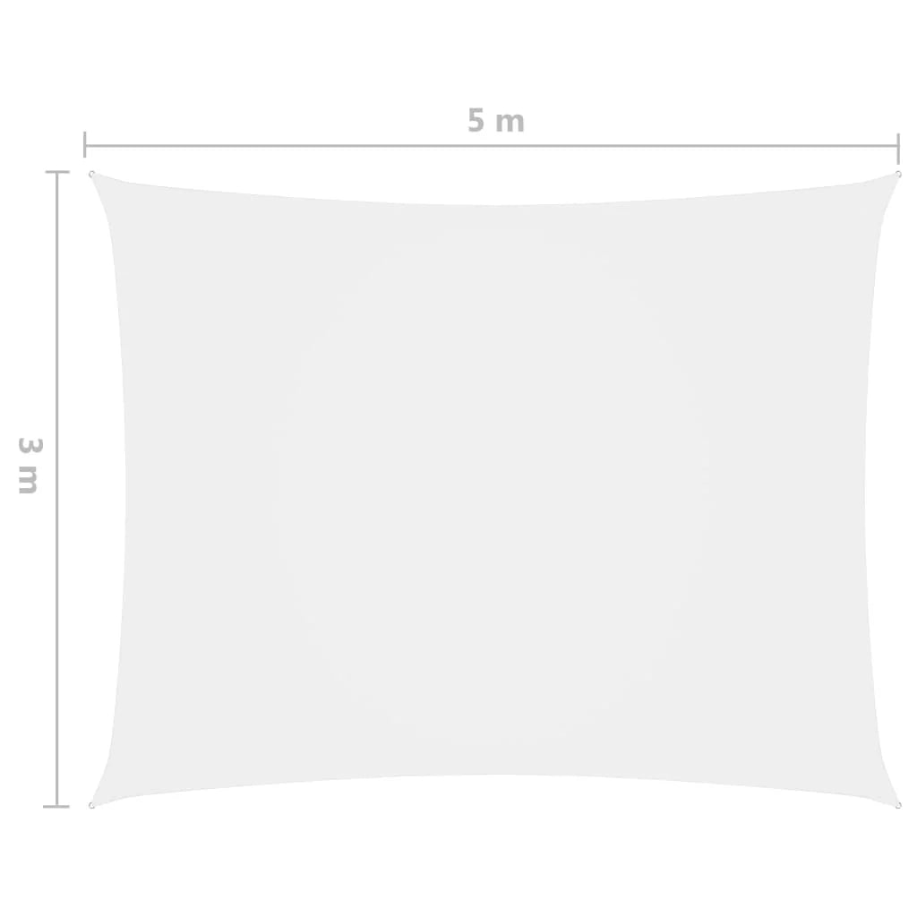 Vela ombreggiante/ombrellone rettangolare 3 x 5 m in tessuto Oxford bianco 02_0009680