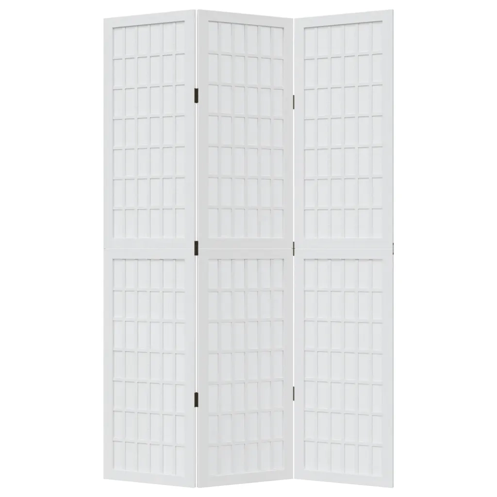 Divisorio Ambienti 3Pannelli Bianco Legno Massello di Paulownia 358782