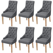 Sedie da Pranzo 6 pz Grigio Scuro in Tessuto cod mxl 29599