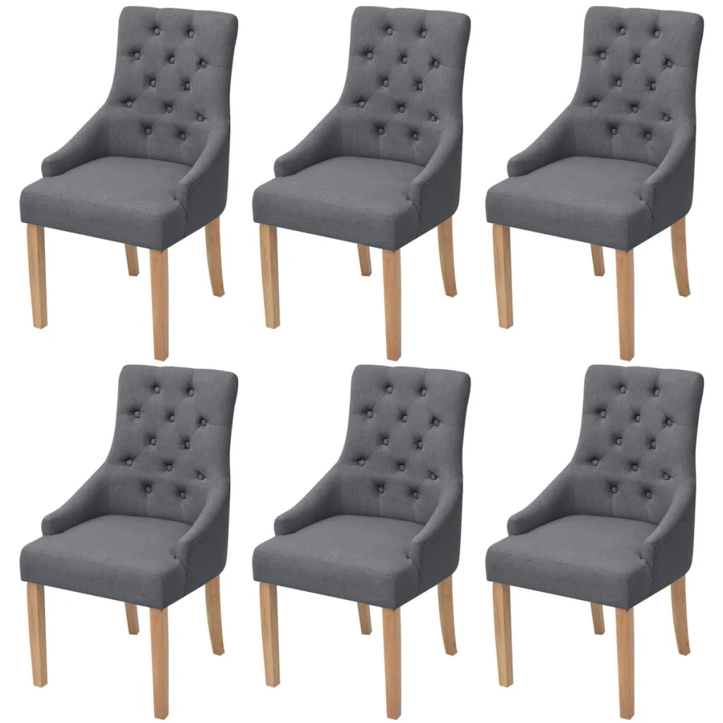 Sedie da Pranzo 6 pz Grigio Scuro in Tessuto cod mxl 29599