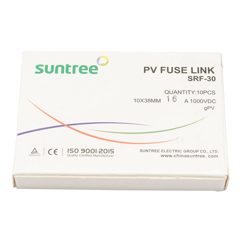 Sicurezza fusibile cilindrica SRF-30 per sistemi solari gPV, 16A, 1000V Suntree