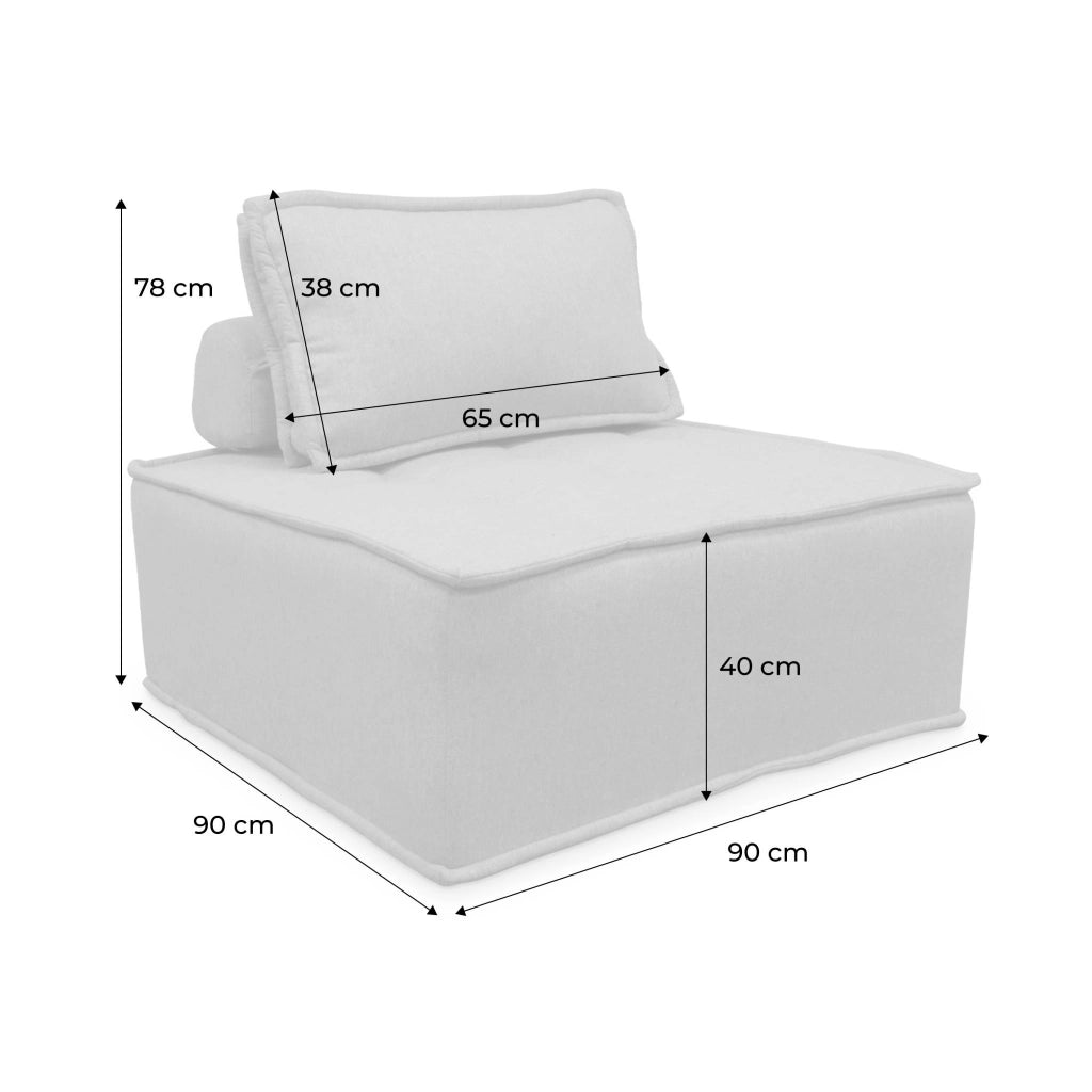 Modulo per divano modulare, 1 posto, grigio