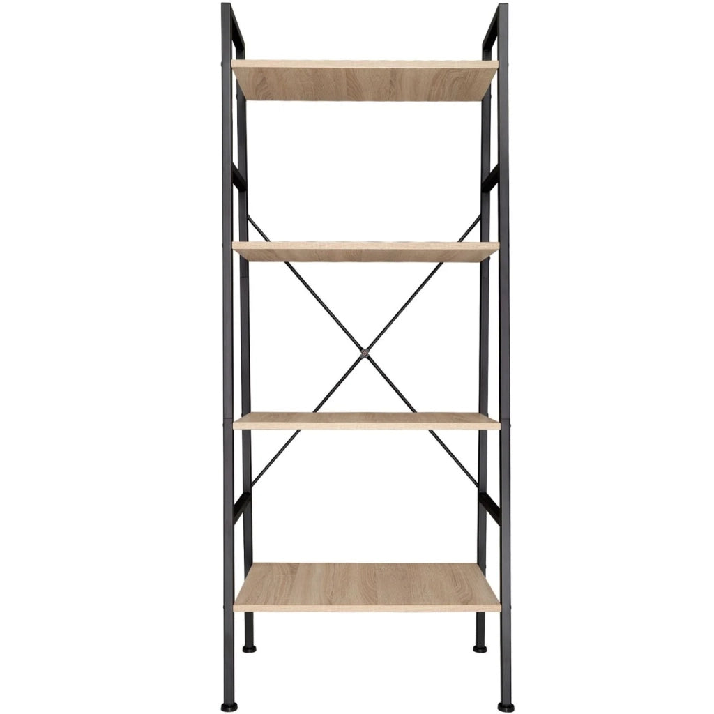 Libreria grande in stile industriale/vintage con 4 ripiani 139 cm beige 08_0000559