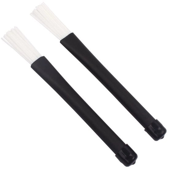 Drumsticks Telescopiche a Jazz con Maniglie in Gomma - Borstelli in Nylon Blu - 32 cm di Lunghezza - Equilibrio Perfetto - Drumborstelli