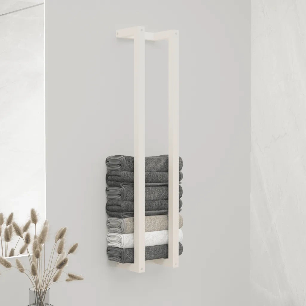 Portasciugamani Bianco 23x18x110 cm in Legno Massello di Pino CFW2995230