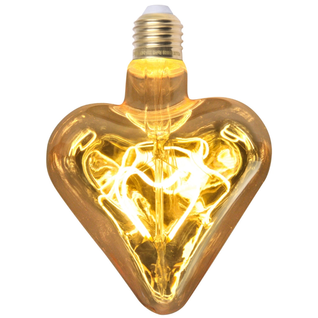 Lampadina LED Filament Cuore E27 2000K Ambra Polux