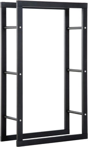 Pannello di Stoccaggio per Legna da Fuoco - Rullo di Acciaio Stabile per 100 kg - 60x25x100 cm