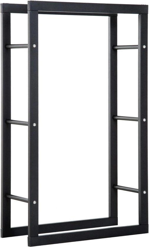 Pannello di Stoccaggio per Legna da Fuoco - Rullo di Acciaio Stabile per 100 kg - 60x25x100 cm