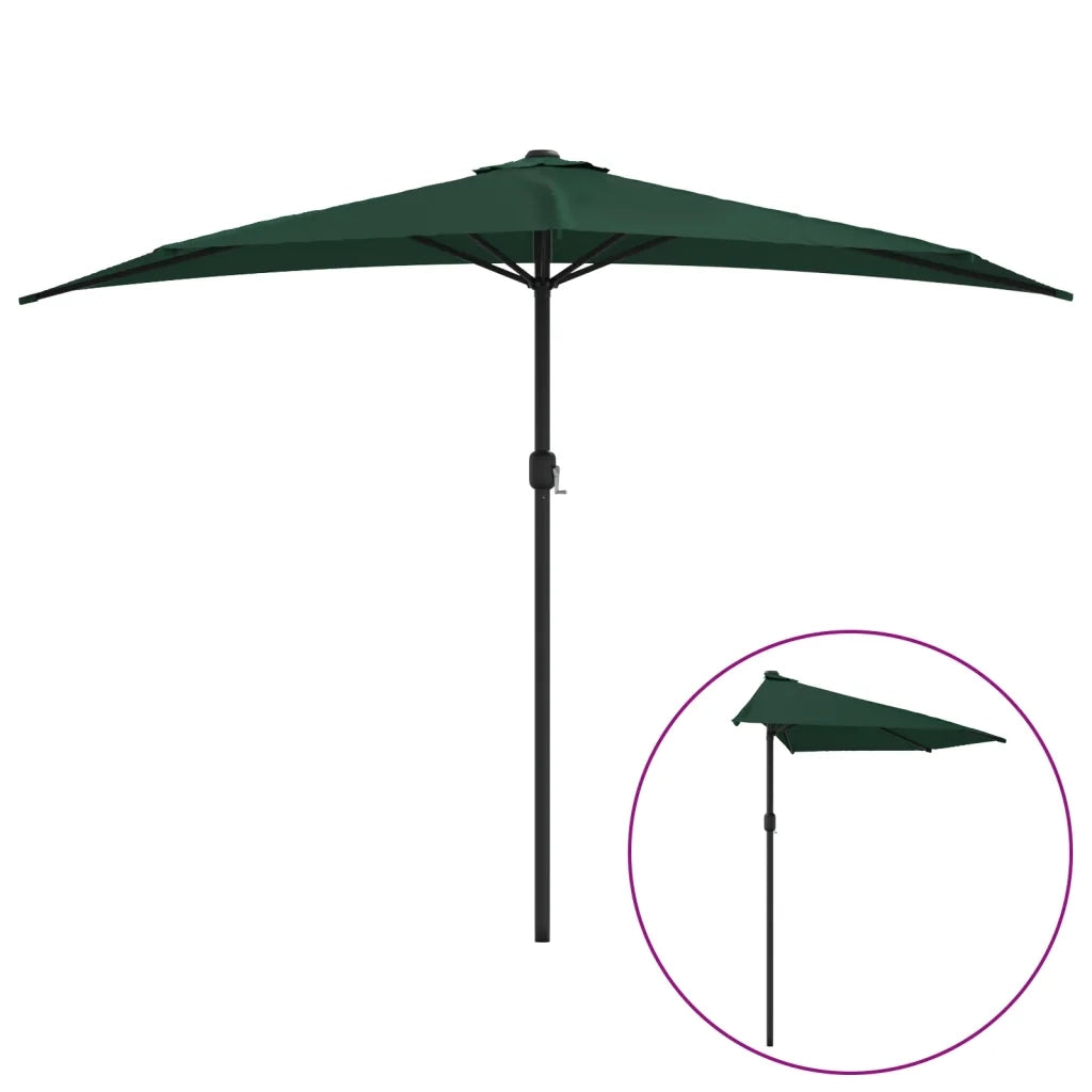 Ombrellone da Balcone Palo in Alluminio Verde 300x150 cm a MetÃ  cod mxl 15485