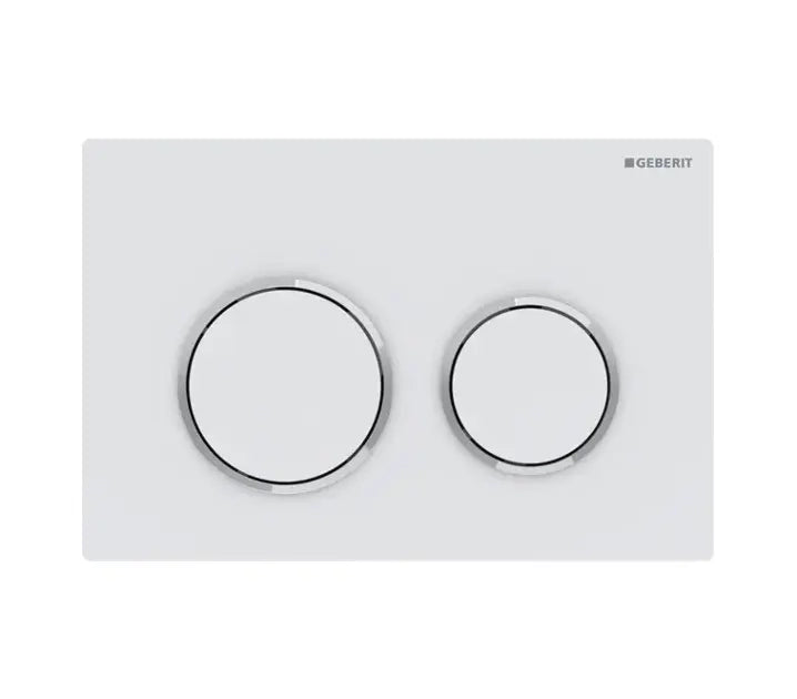 PLACCA DI COMANDO 2 TASTI OMEGA 20- Bianco op. Anelli Cromo luc.- GEBERIT- pezzi 1