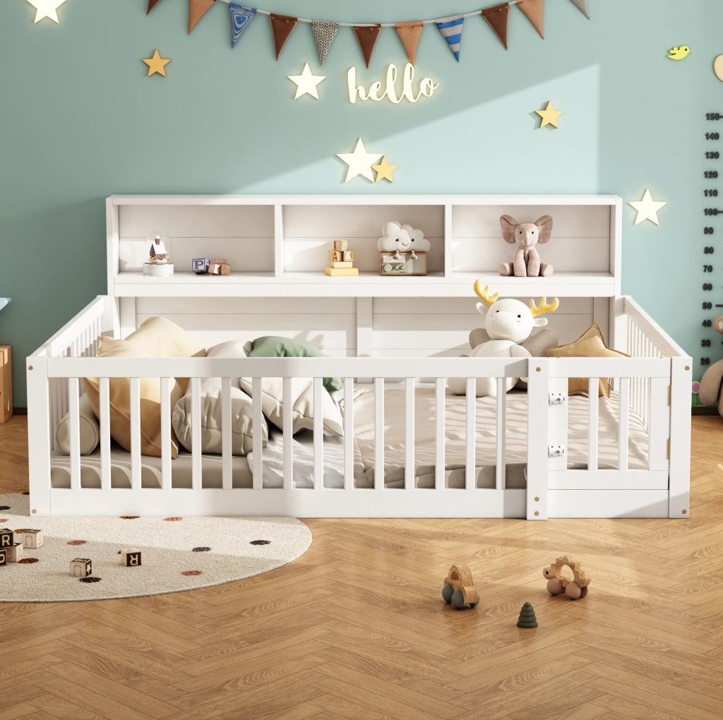 Letto da giorno 140x200 cm; con sponde e vano contenitore; legno di pino e MDF; bianco (Senza materasso)