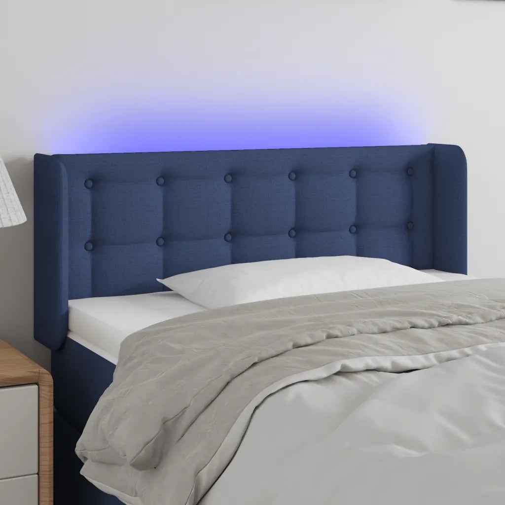 Testiera | Testata a LED Blu 103x16x78/88 cm in Tessuto