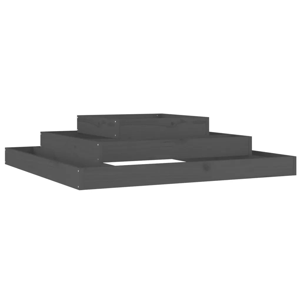 Fioriera | Cassetta per fiori | Vaso Grigia 110x110x27 cm in Legno Massello di Pino