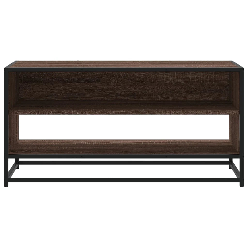 Mobile TV multimediale scaffale TV credenza mobile TV sala da pranzo soggiorno camera da letto rovere 91 x 40 x 46 cm legno ingegnerizzato e metallo marrone 02_0027245