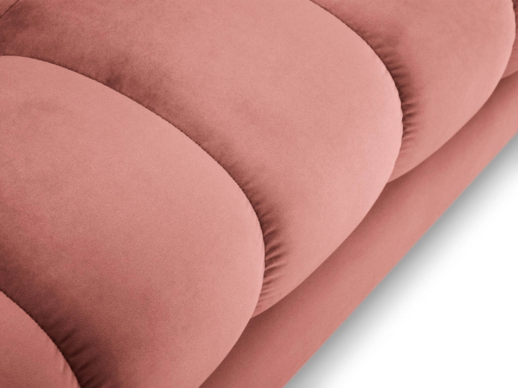 Cosmopolitan Design - Divano angolare sinistro "Bali" 5 posti in velluto rosa 