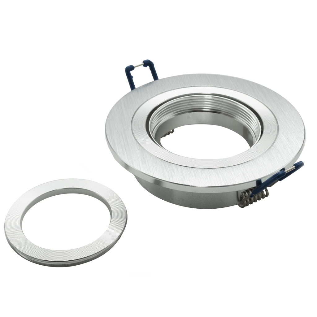 Faretto incasso cartongesso 8cm silver tondo lampada luce corridoio LED 8W GU10 LUCE 3000K
