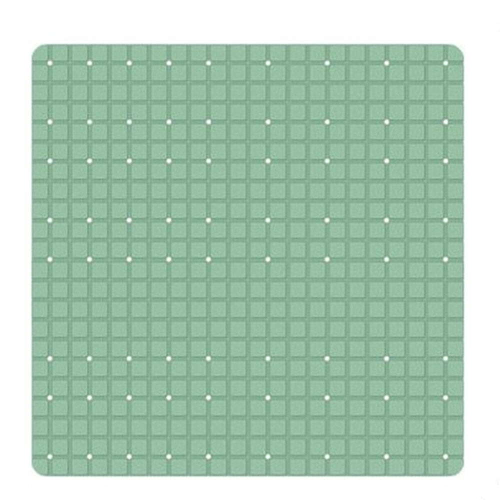 Trade Shop - Tappeto Tappetino Verde Pvc Antiscivolo Per Vasca Bagno Doccia Quadrato 52x52cm 79764 -