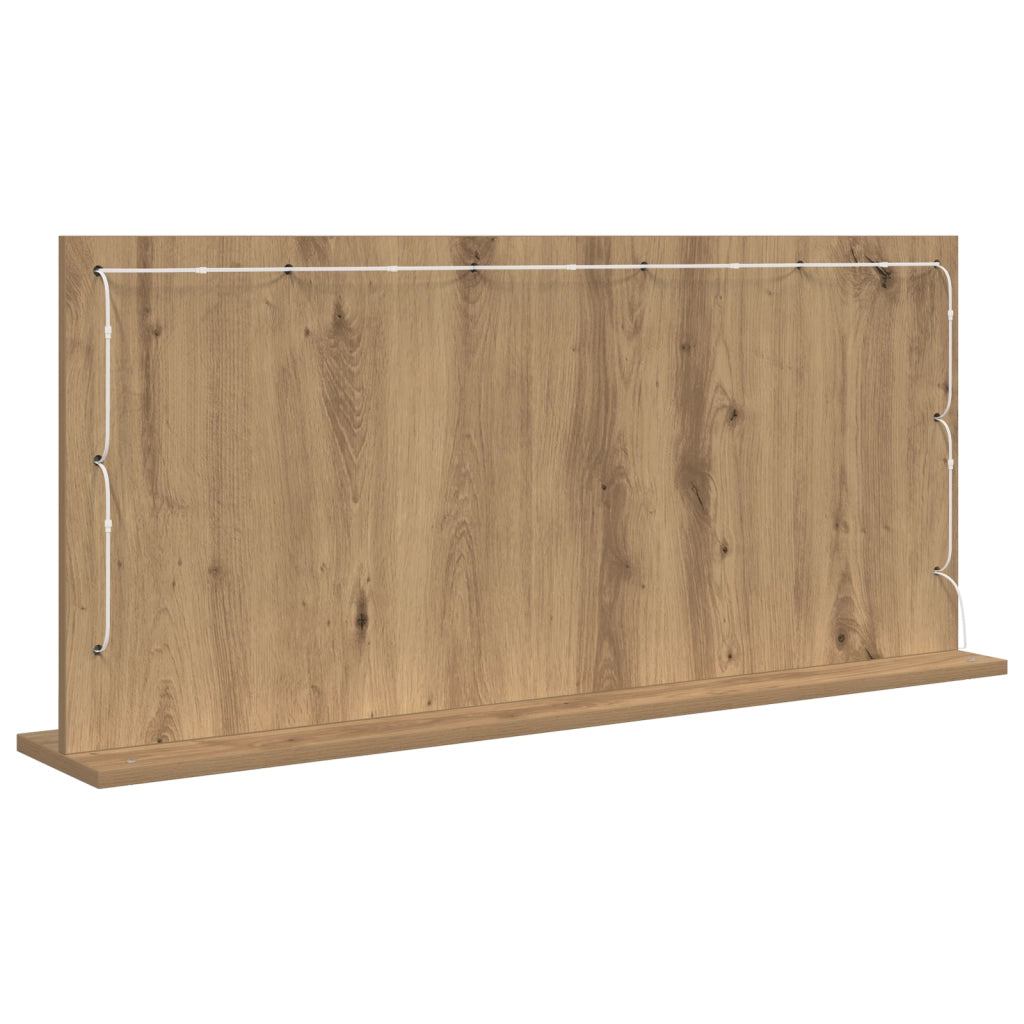 Specchio Vanity con luci LED Quercia Artigianale 100x45x18 cm