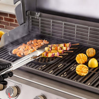 Griglia in ghisa per camino 30 x 44,5 cm, griglia in ghisa per barbecue a carbone e a gas, piastra in ghisa per carne, pesce, verdure