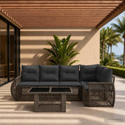 Set Divano da Giardino 6 pz Grigio e Grigio Scuro polyrattan 3436943