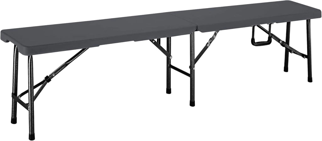 ® Set di 2 Panche da Birreria Pieghevoli in Plastica per 8 Persone 183cm Panca Pieghevole Campeggio Giardino Sagra