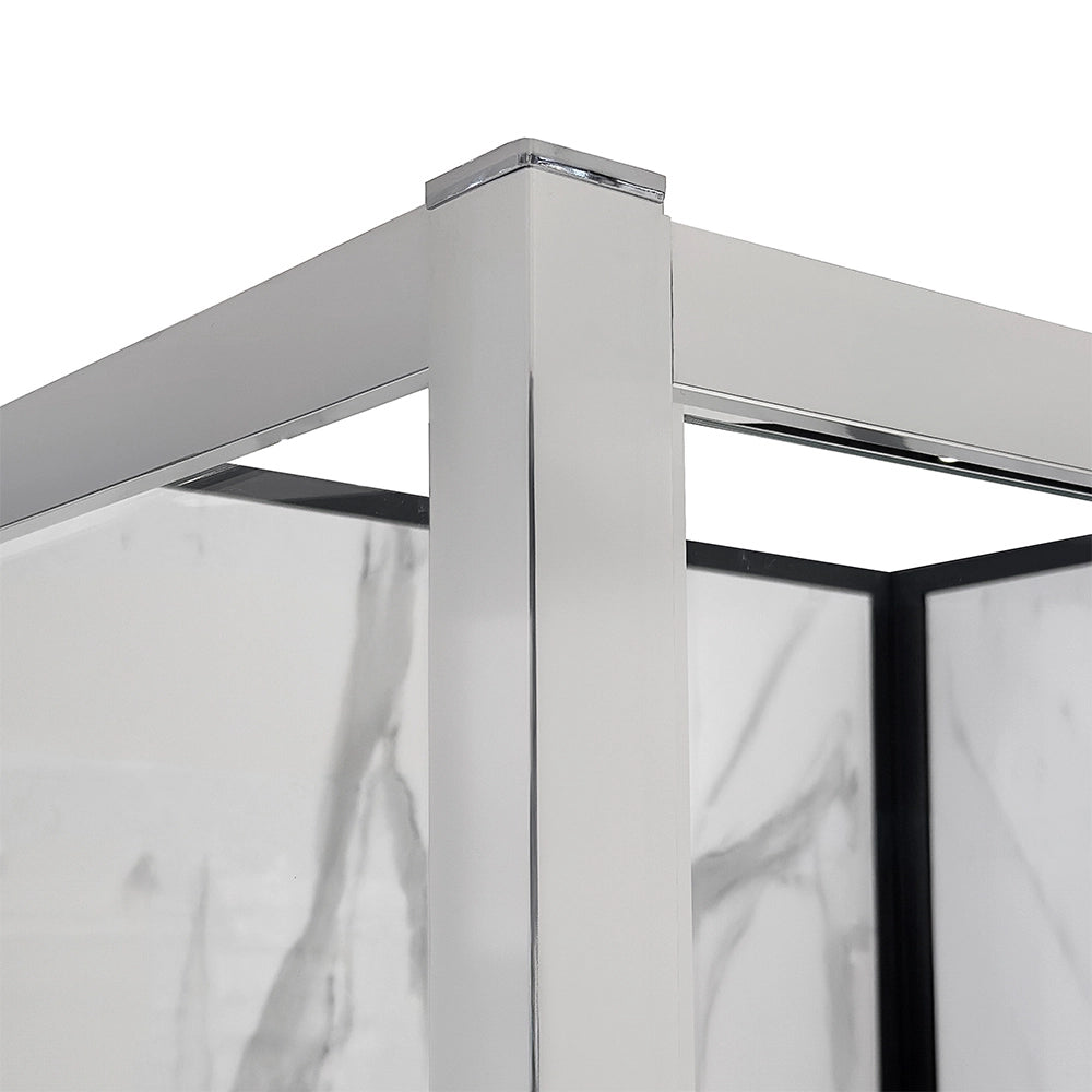 Box doccia 3 lati 80x150x80 cm con doppio scorrevole vetro trasparente Ted