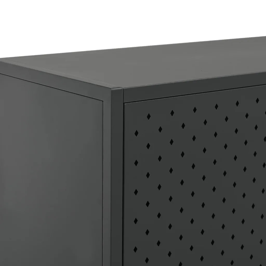 Credenza Alta Antracite 80x35x135 cm in Acciaio 335876