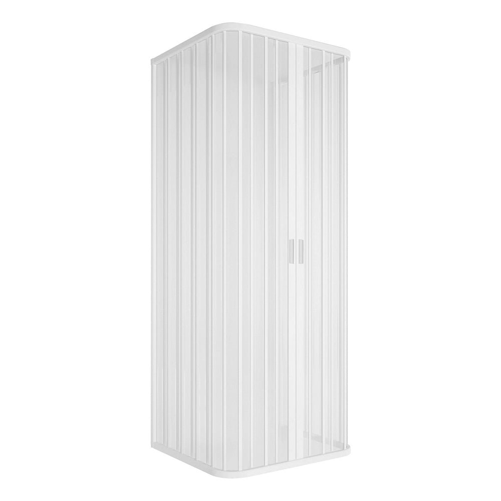 Box doccia 80x120x80 cm a soffietto in PVC bianco tre lati con chiusura centrale Teti