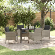 Set da Pranzo per Giardino 5 pcs Grigio chiaro polyrattan 3380185