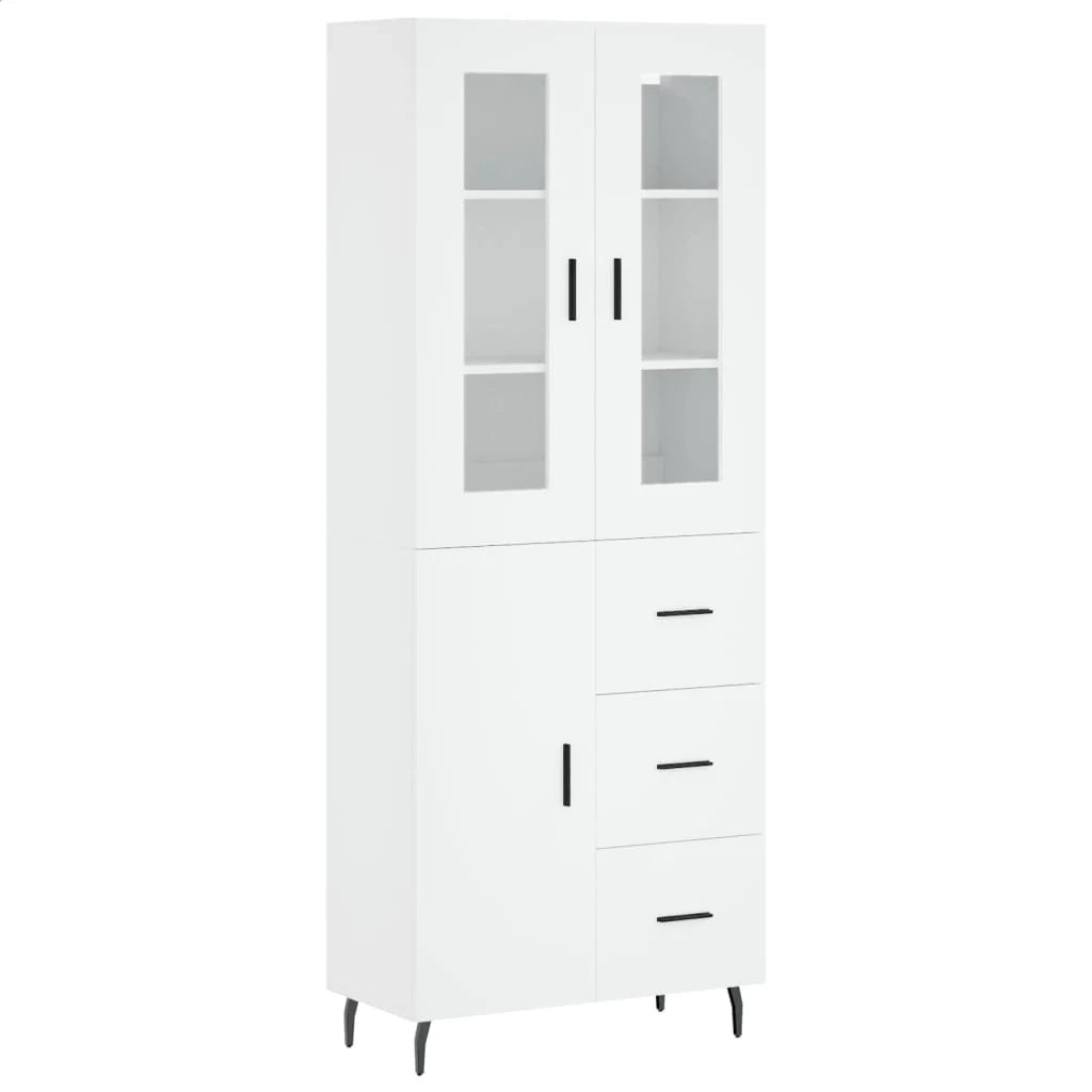 Buffet credenza cassettiera armadio mobile contenitore organizer cucina soggiorno salotto alto 69,5 x 34 x 180 cm legno ingegnerizzato bianco 02_0032570