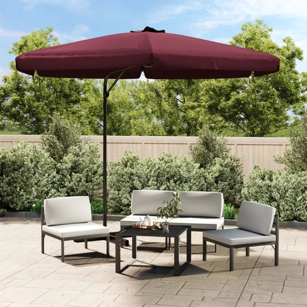 Ombrellone da Giardino con Palo in Acciaio 300 cm Rosso Bordò 47316