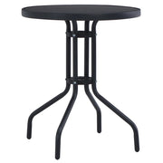 Tavolo da Giardino Nero 80 cm in Acciaio e Vetro cod mxl 34254