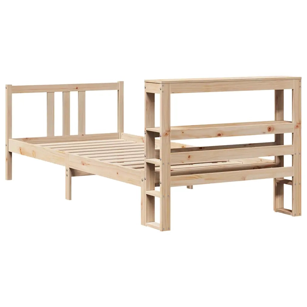 Giroletto con Testiera 75x190 cm in Legno Massello di Pino 3305953