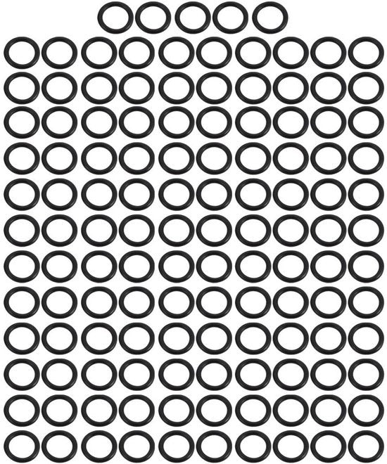 Verifica O-ring con 125 anelli di gomma 8 mm AD 5,6 mm ID 1,2 mm spessore - Adeguatezza metrica per connessioni a tenuta d'acqua e a tenuta di aria.
