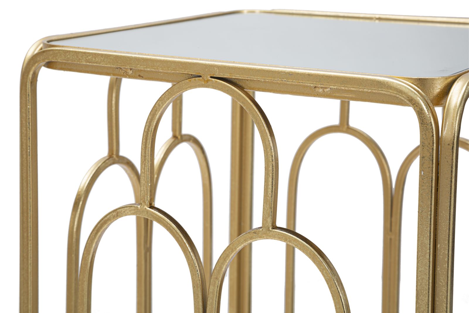 Set 2 Tavolini Arty Quadrato 34x34x70-29x29x60 cm in Ferro